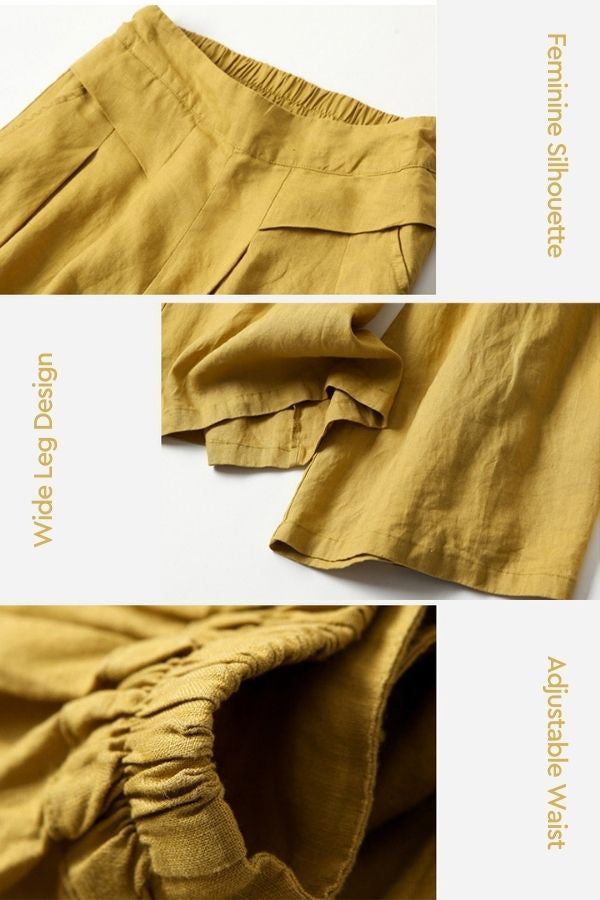 Sun-Kissed Elegance Lightweight Palazzos yellow image 2 