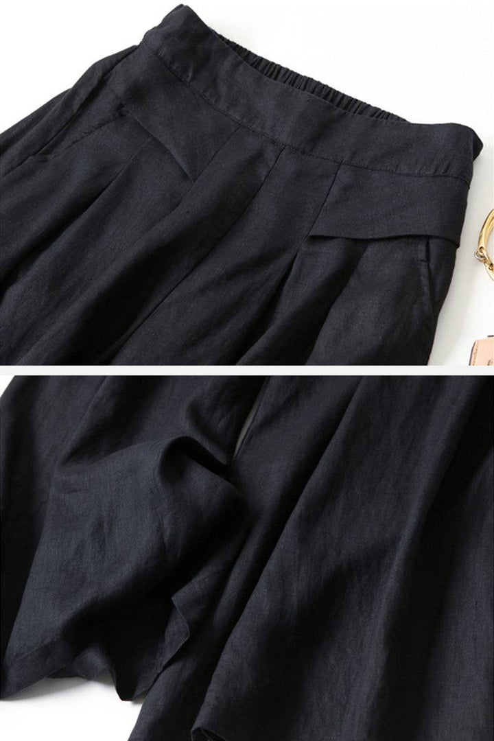 Sun-Kissed Elegance Lightweight Palazzos black image 2 