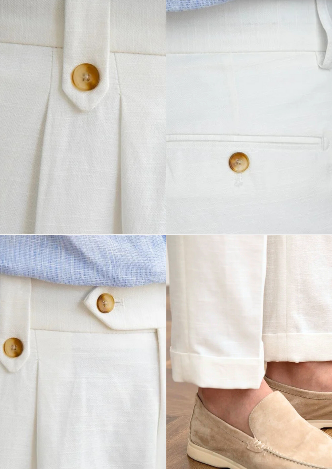 Cagliari Pleated Coastal Trousers white image 3 #color_white