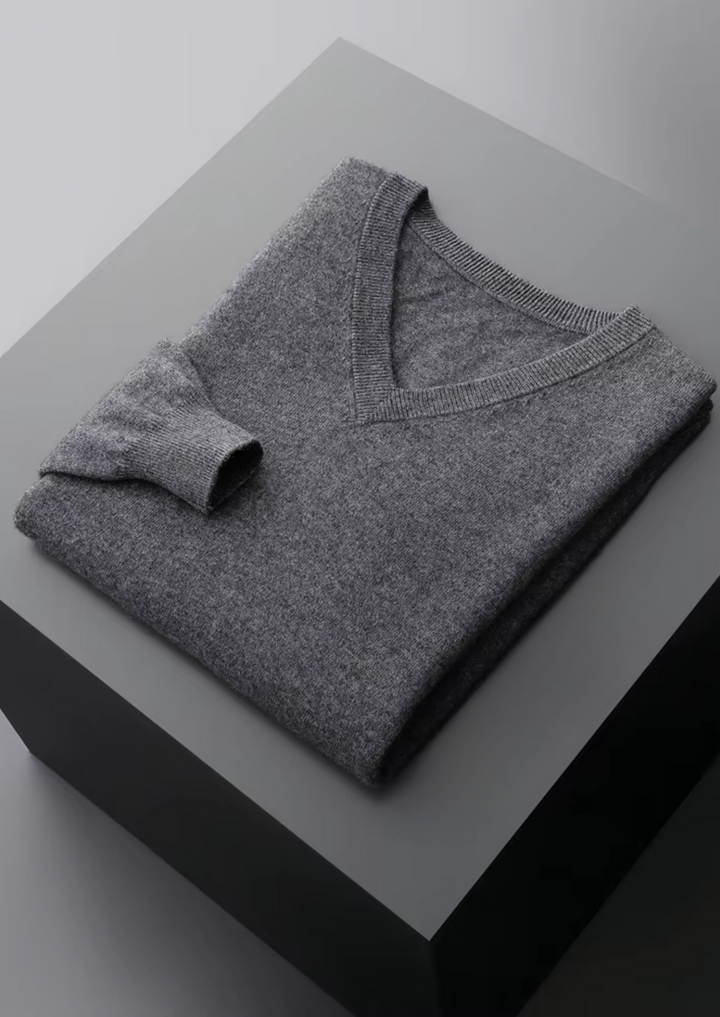 Pure Merino V-Neck Sweater dark gray image 1 #color_dark-gray
