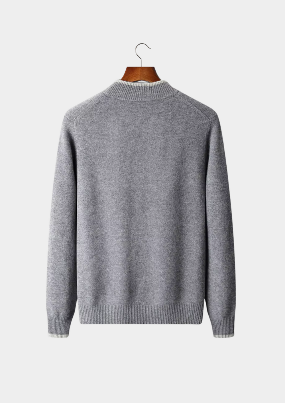 Pure Merino Two-Tone Zip Cardigan gray image 2 #color_gray
