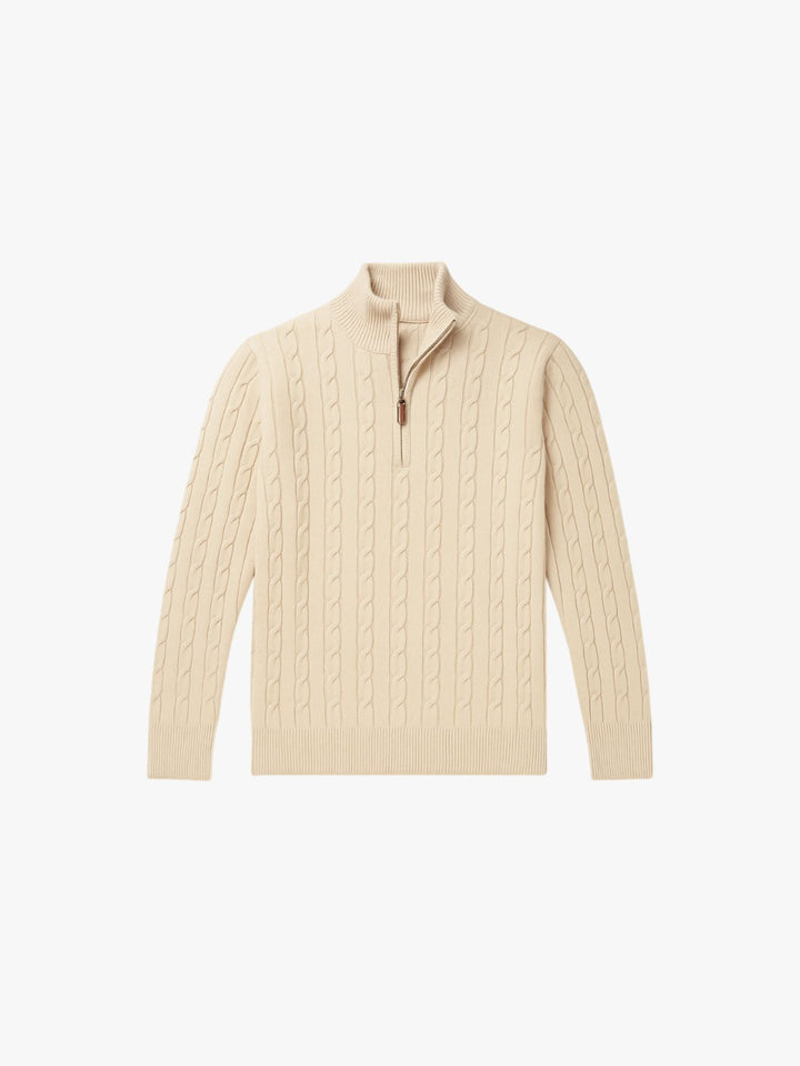 Old Money Premium Cotton Cable Knit Sweater