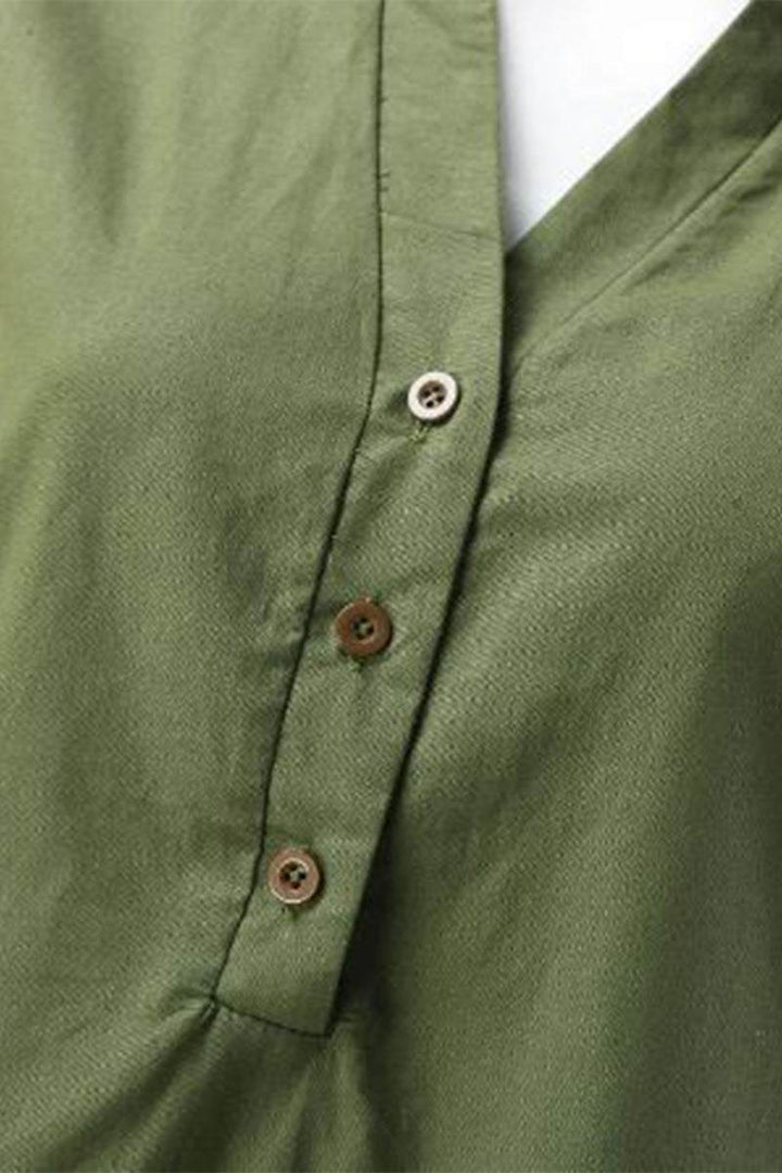 Dressed-up Casual: Short-Sleeved V-neck Top &amp; Wide Trouser Suit