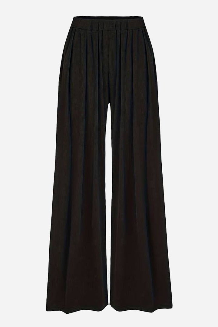 Stretchy Wide-Leg Pants black image 5 