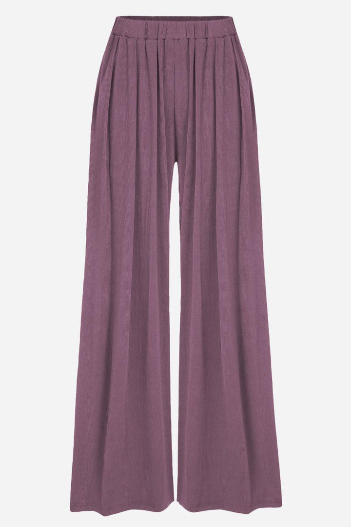 Stretchy Wide-Leg Pants purple image 1 