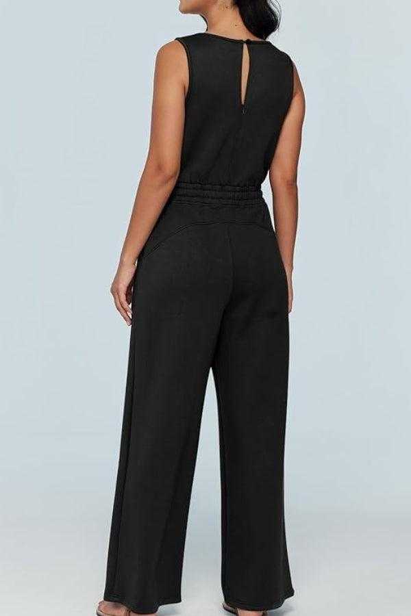Sleeveless Wide Leg Pants Jumpsuit black image 3 
