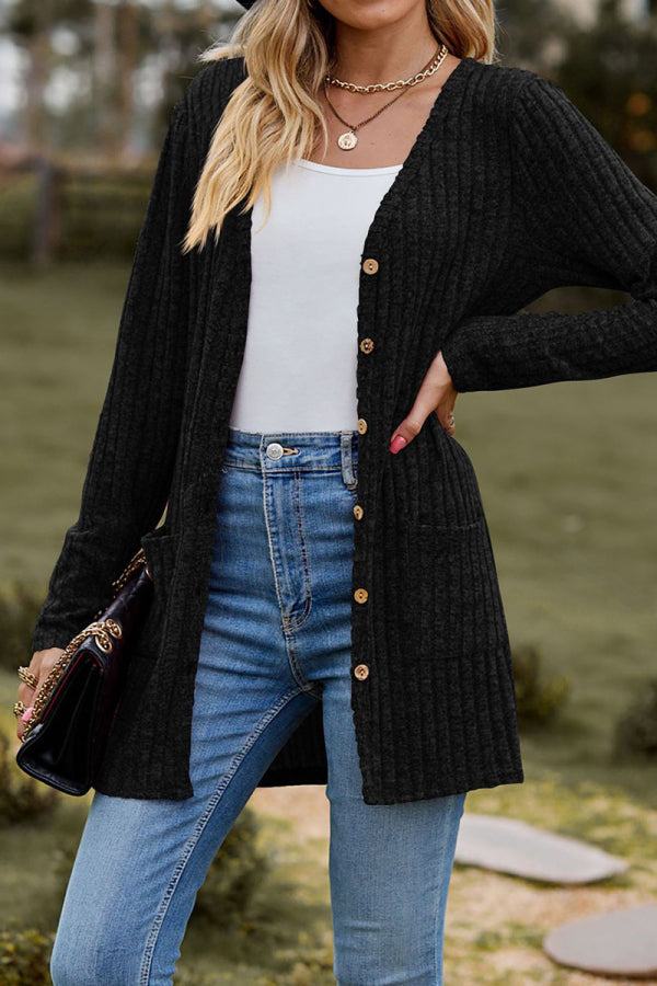 Long, Lightweight, Ultra Soft Knit-like Cardigan black image 3 
