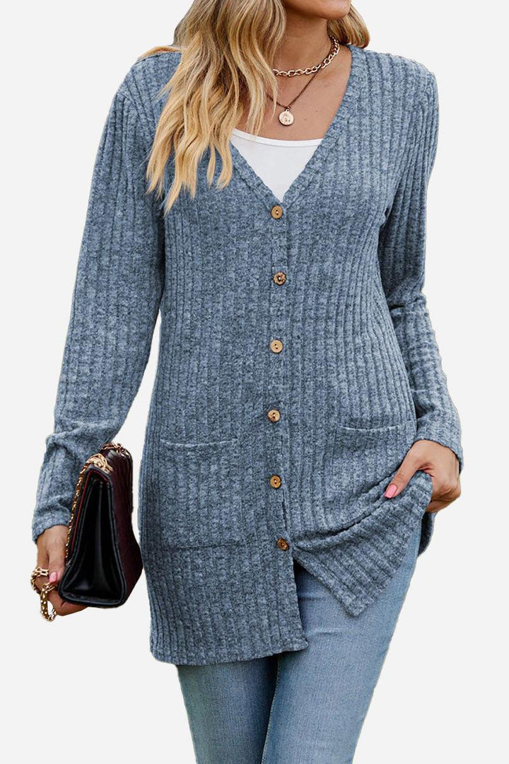 Long, Lightweight, Ultra Soft Knit-like Cardigan light blue image 1 