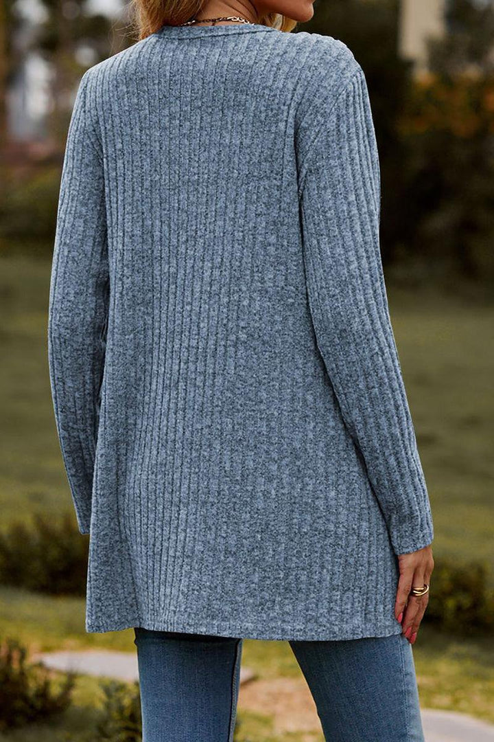 Long, Lightweight, Ultra Soft Knit-like Cardigan light blue image 3 