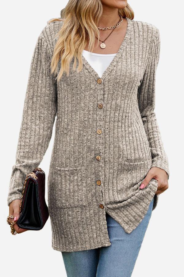 Long, Lightweight, Ultra Soft Knit-like Cardigan khaki image 1 