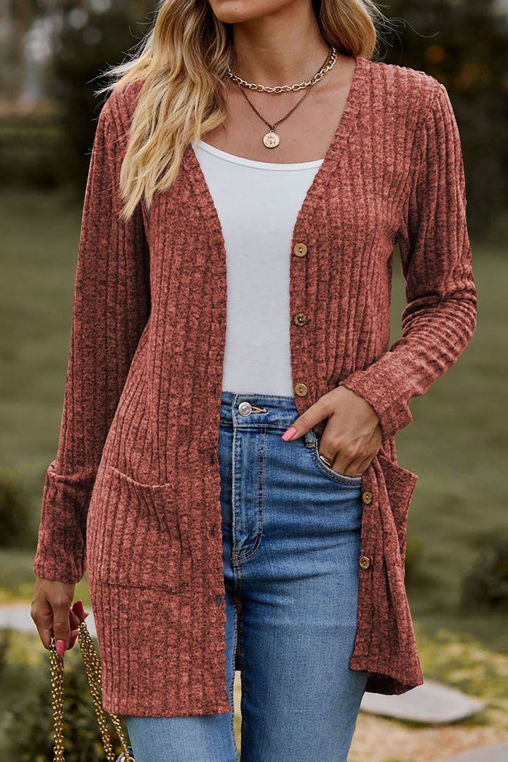 Long, Lightweight, Ultra Soft Knit-like Cardigan brick red image 2 