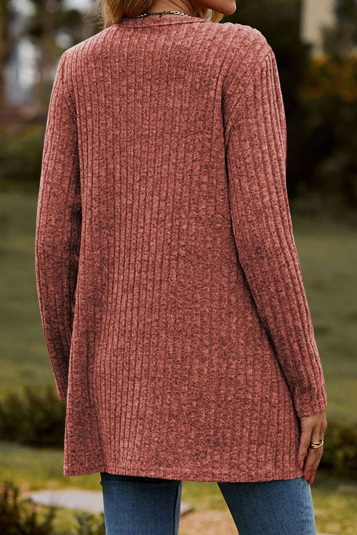 Long, Lightweight, Ultra Soft Knit-like Cardigan brick red image 3 