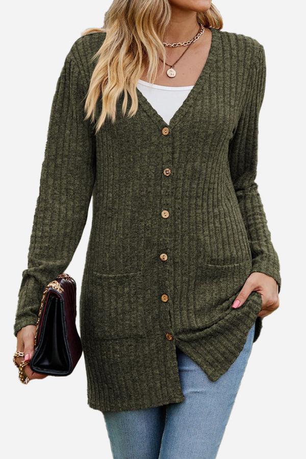 Long, Lightweight, Ultra Soft Knit-like Cardigan army green image 1 
