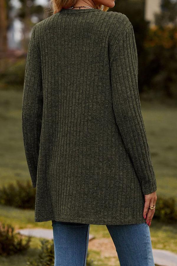 Long, Lightweight, Ultra Soft Knit-like Cardigan army green image 3 