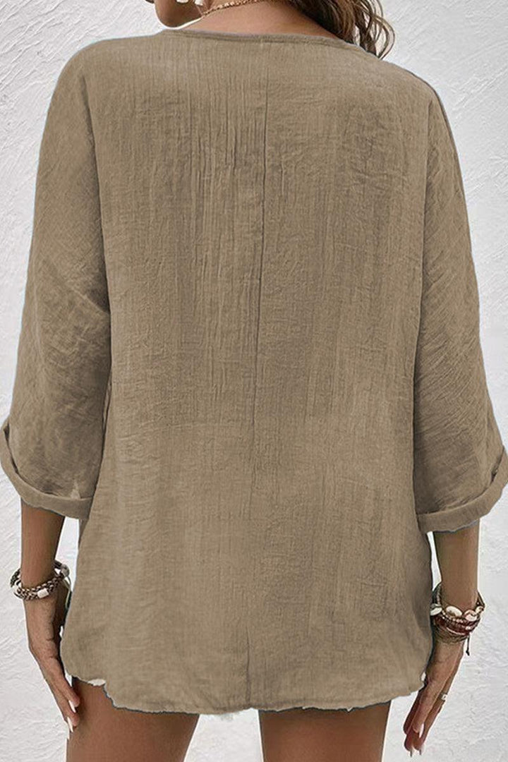 Breezy Button Front Tunic khaki image 2 