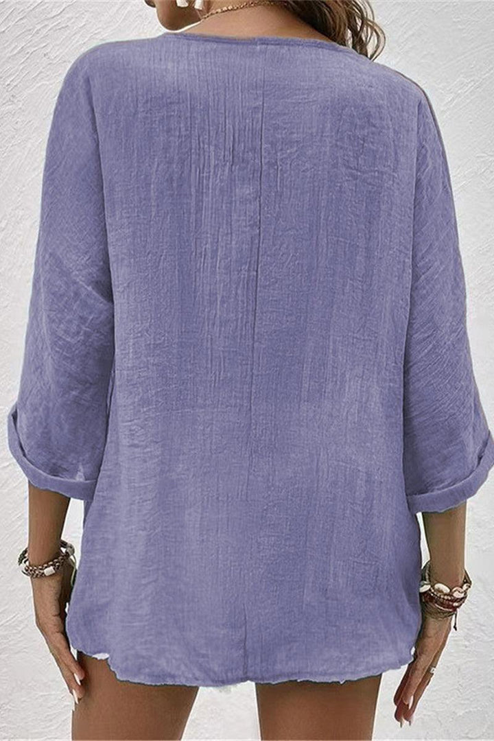 Breezy Button Front Tunic purple image 2 