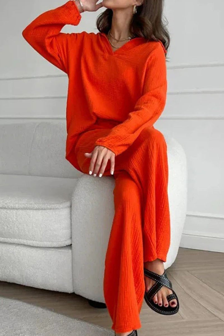 100% Cotton Collared Two-piece Set With Bishop Sleeves red image 5 