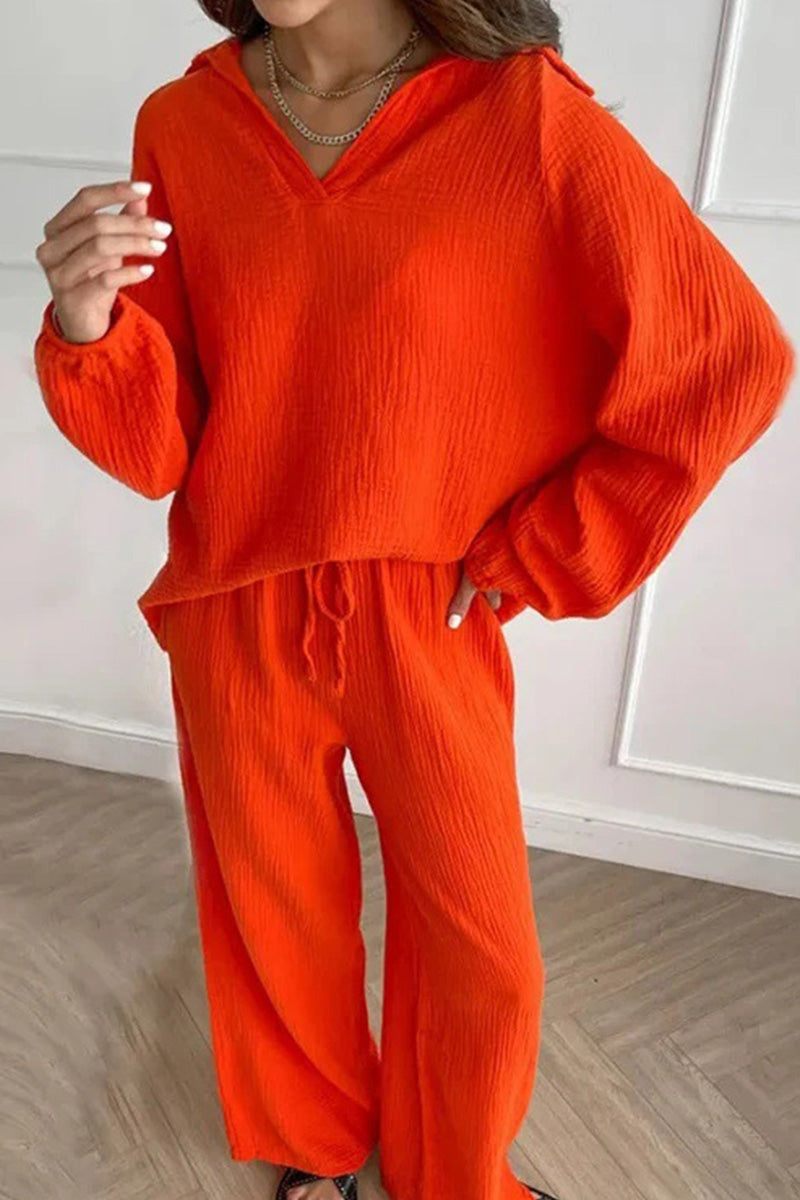 100% Cotton Collared Two-piece Set With Bishop Sleeves red image 4 