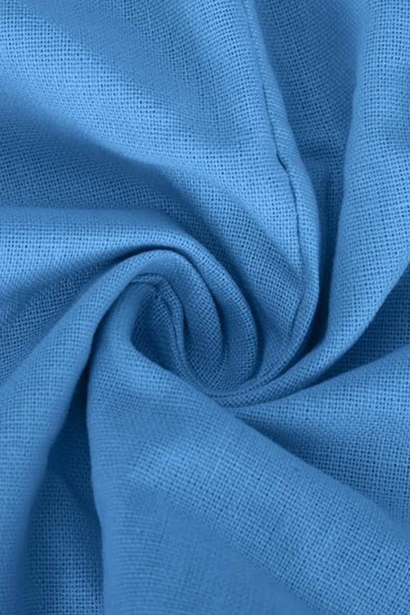 V-neck Cotton Two-Piece Trouser Set light blue image 3 