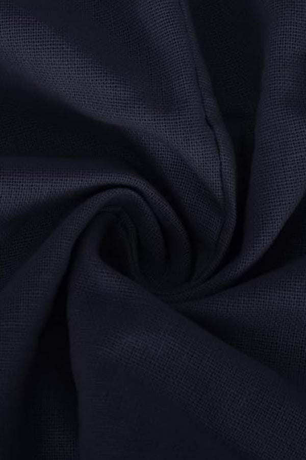 V-neck Cotton Two-Piece Trouser Set navy blue image 3 