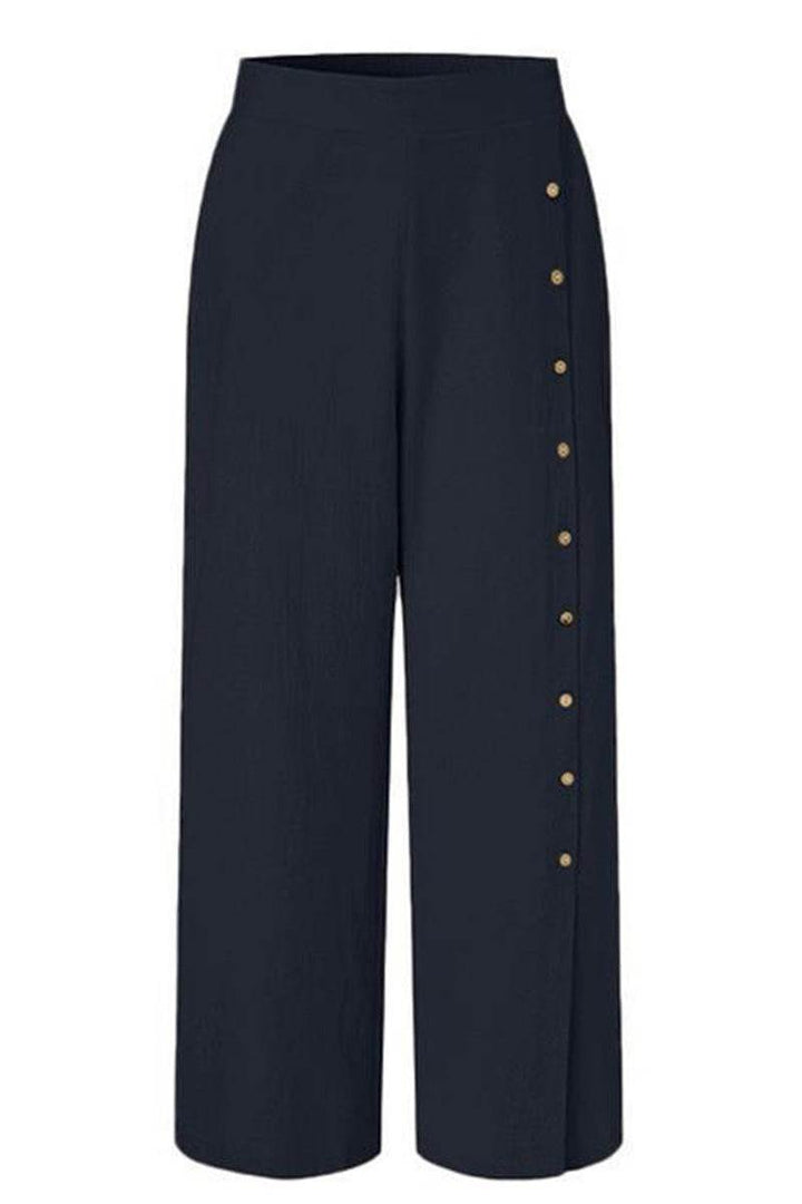 Button Wide Leg Pants dark blue image 2 