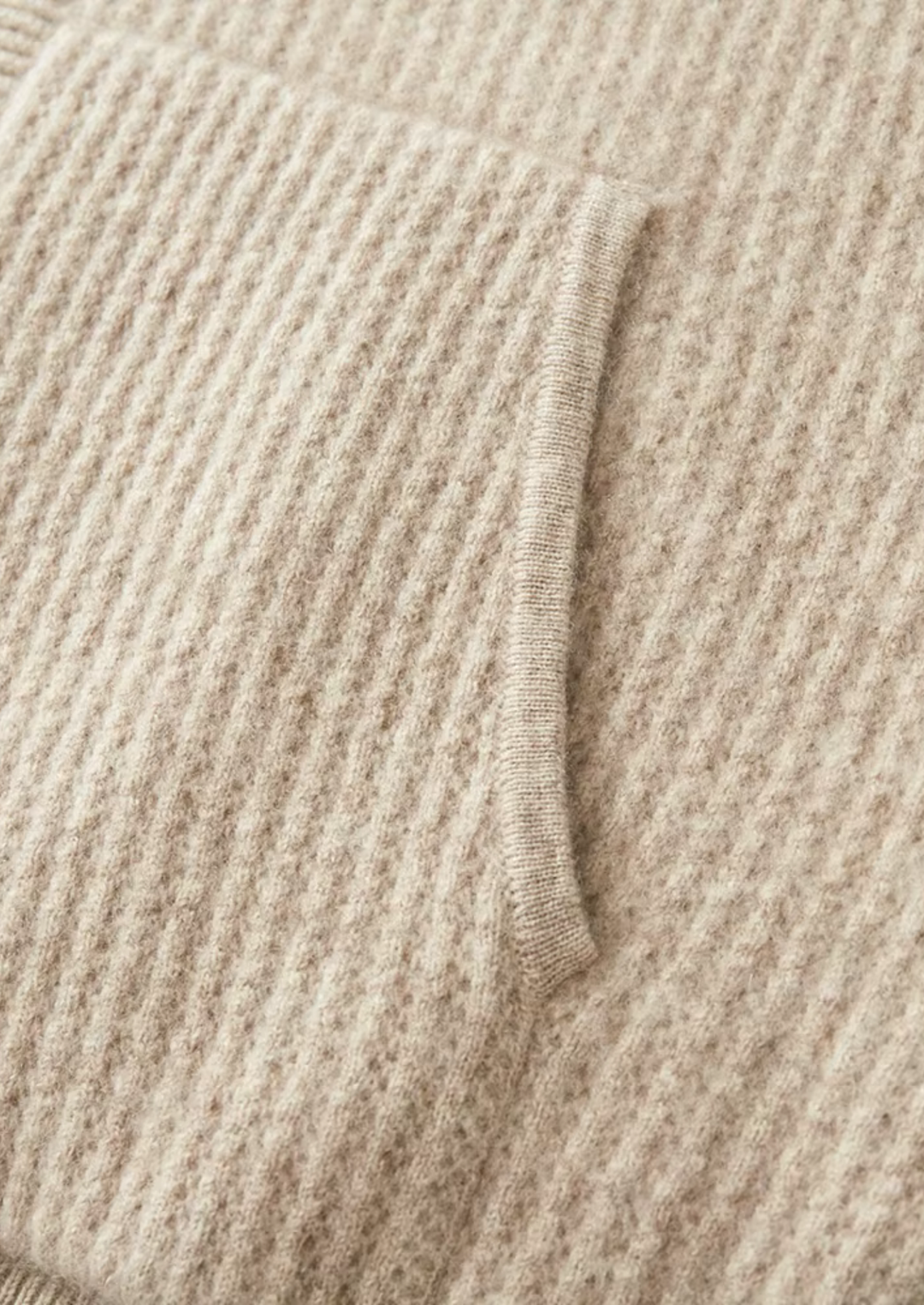 Pure Merino Ribbed Zip Hoodie sand image 5 #color_sand