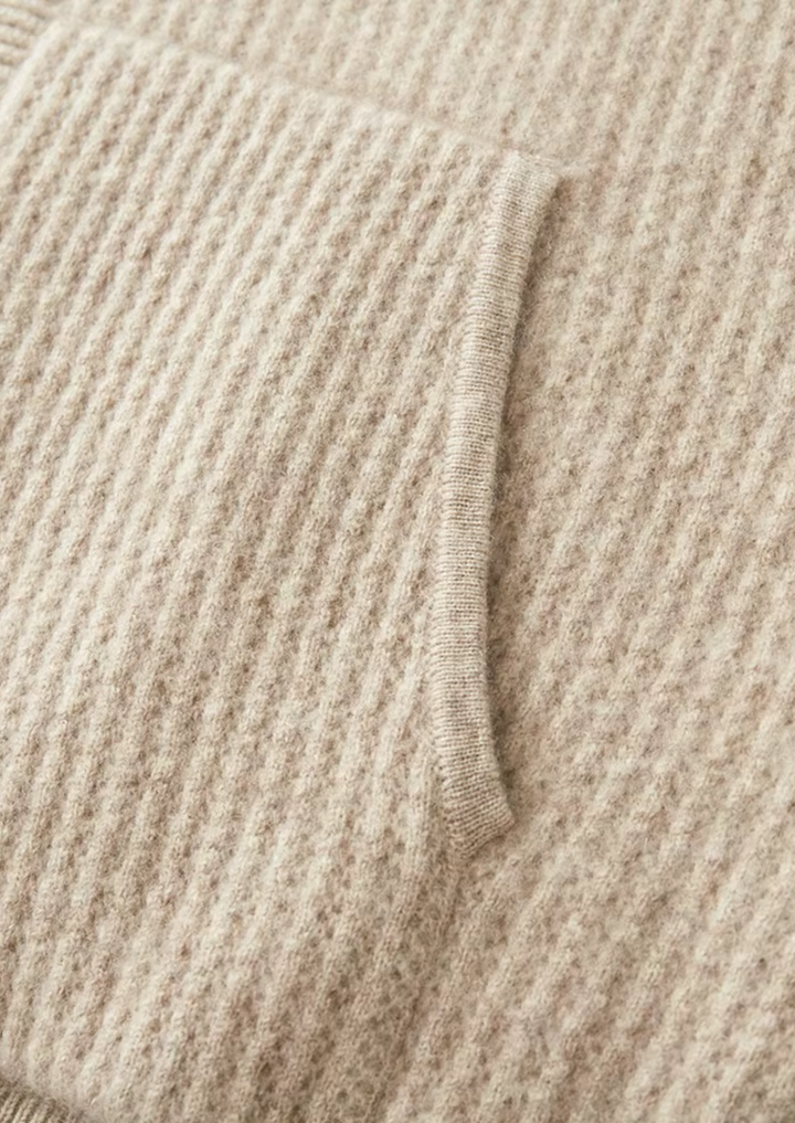 Pure Merino Ribbed Zip Hoodie sand image 5 #color_sand