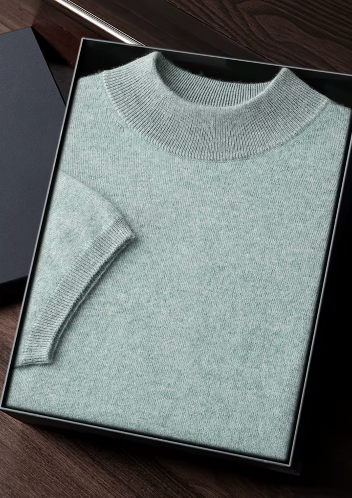 Cashmere Mock Neck T-Shirt verdant slate image 1 #color_verdant-slate