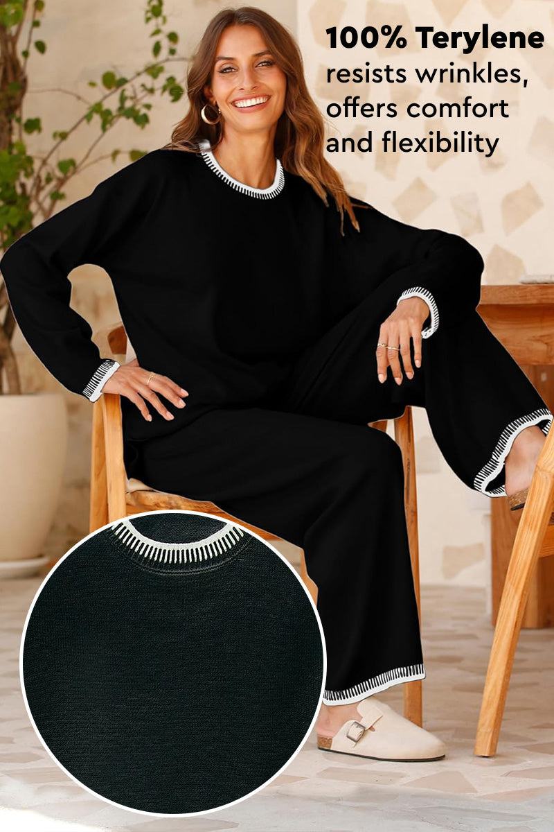 Chic Contrast Stitch Travel Set black image 3 