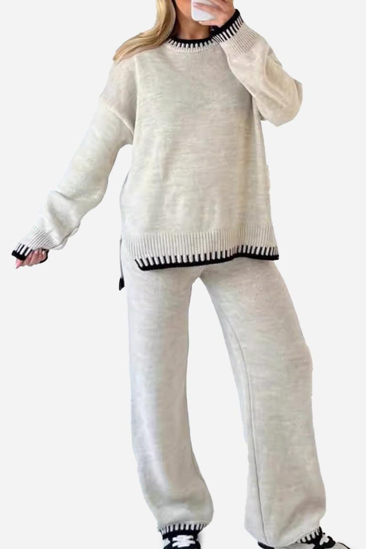 Chic Contrast Stitch Travel Set beige image 1 
