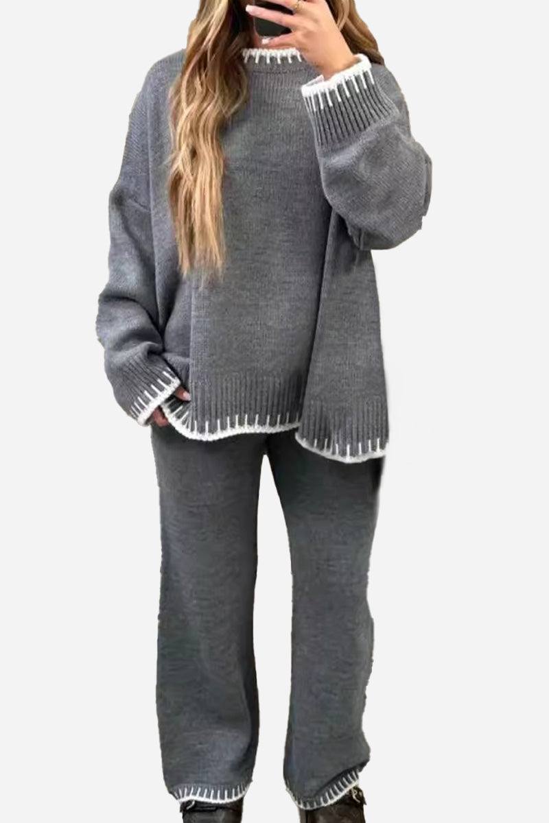 Chic Contrast Stitch Travel Set dark gray image 1 