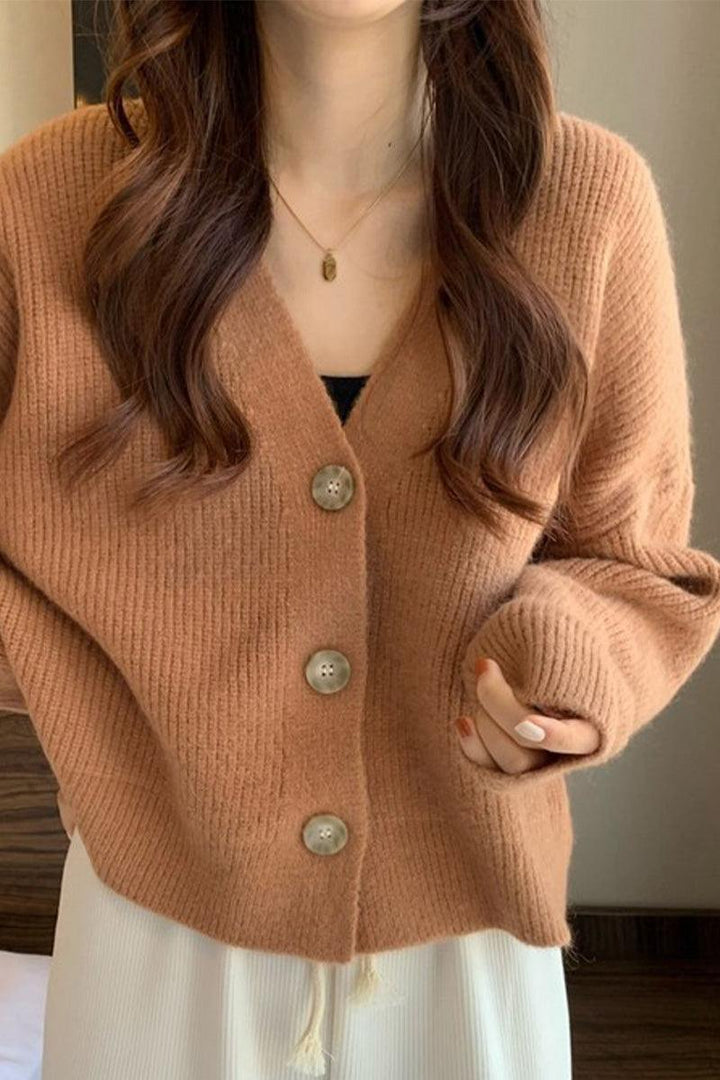 One Size Fits All Casual Loose Boxy Cardigan orange image 3 