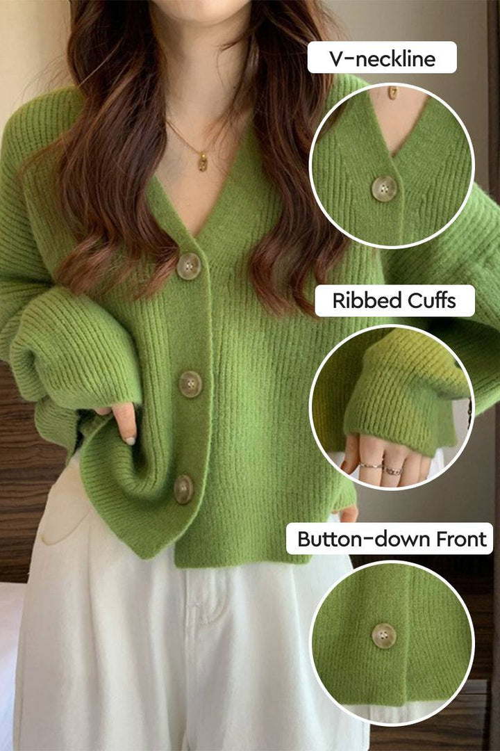One Size Fits All Casual Loose Boxy Cardigan green image 2 