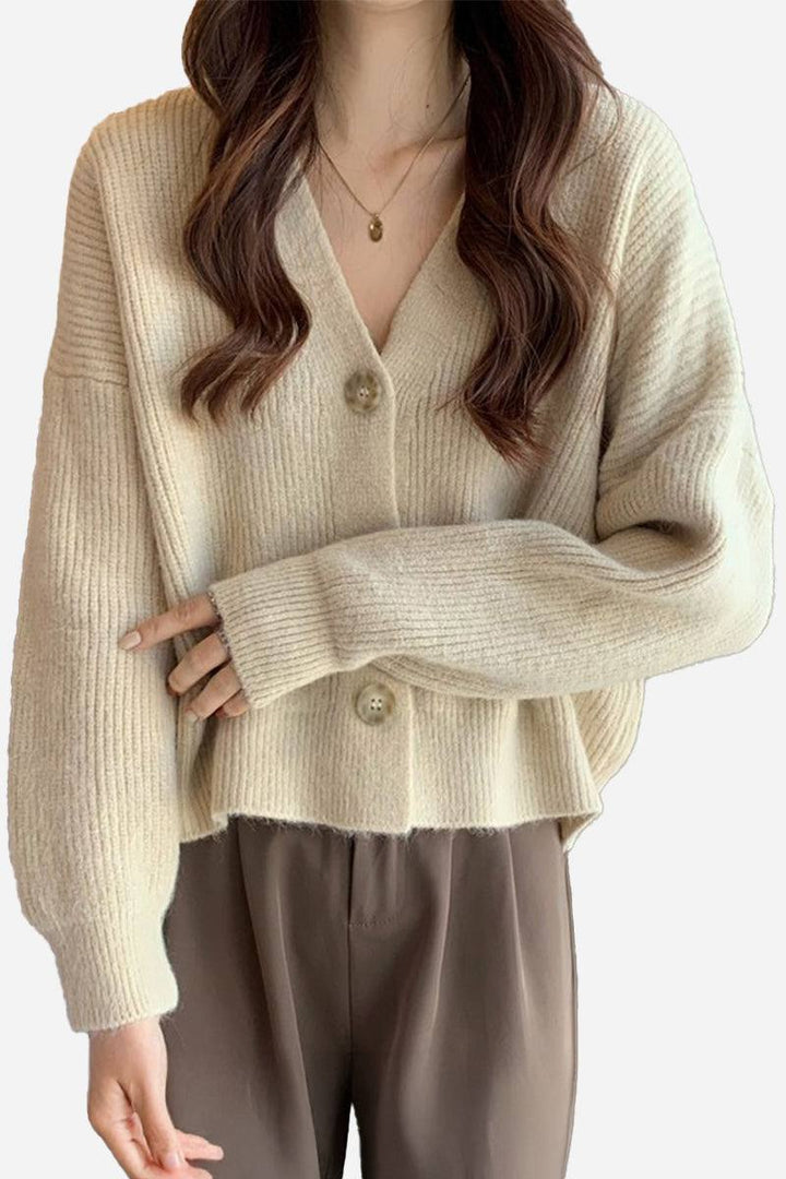 One Size Fits All Casual Loose Boxy Cardigan beige image 1 
