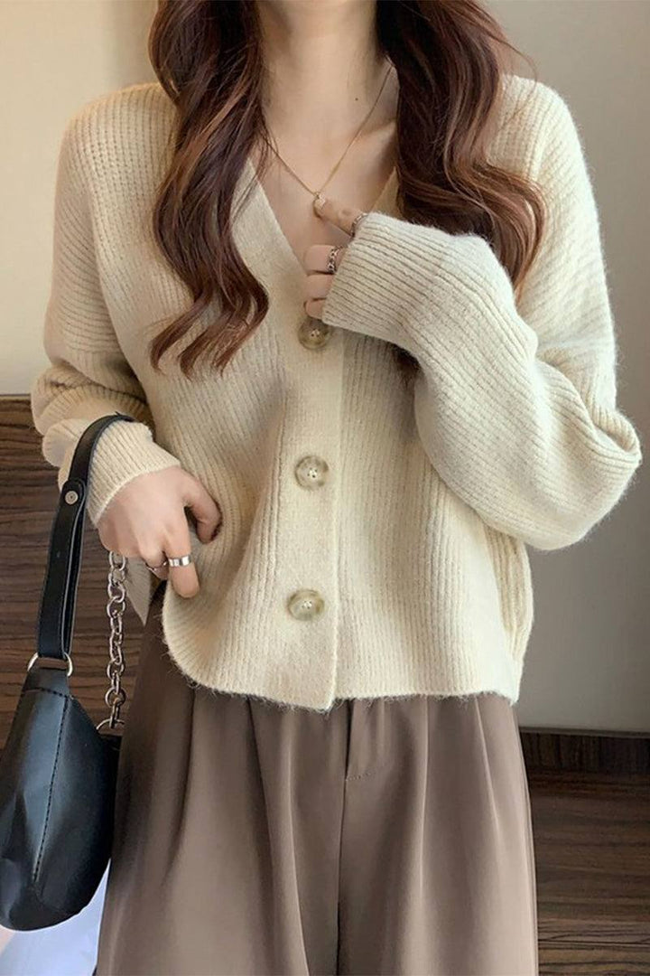 One Size Fits All Casual Loose Boxy Cardigan beige image 2 