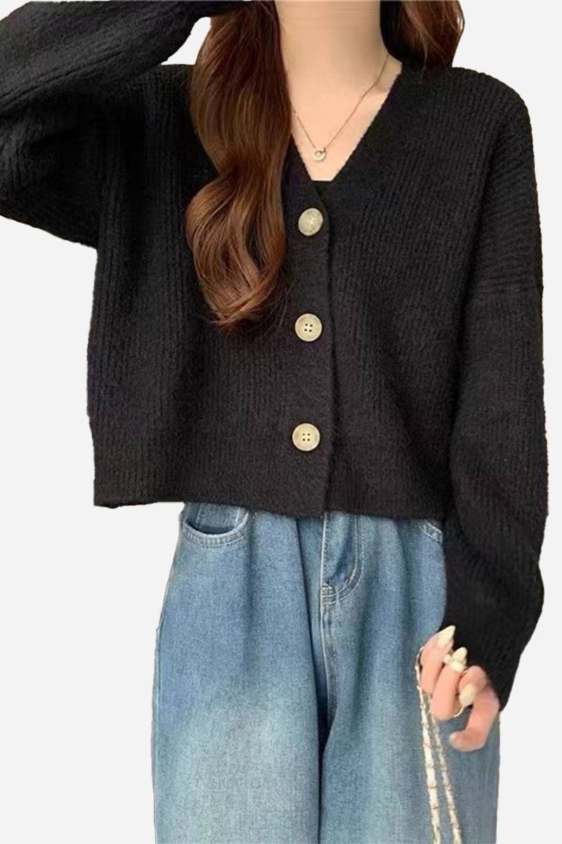 One Size Fits All Casual Loose Boxy Cardigan black image 1 