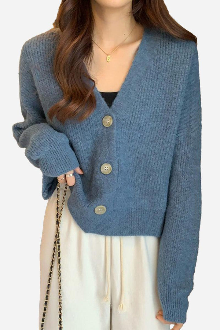 One Size Fits All Casual Loose Boxy Cardigan blue image 1 