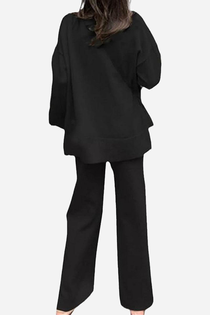 Knitted Turtleneck Two-Piece Set black image 2 