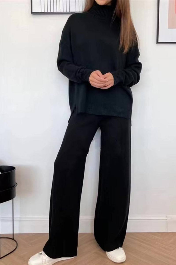 Knitted Turtleneck Two-Piece Set black image 3 