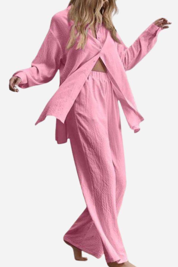 Cotton-Linen Two-Piece Set pink image 1 