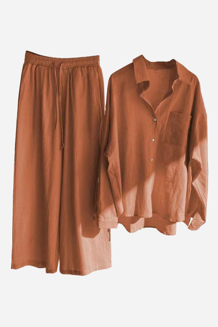 Cotton-Linen Two-Piece Set rusty orange image 1 