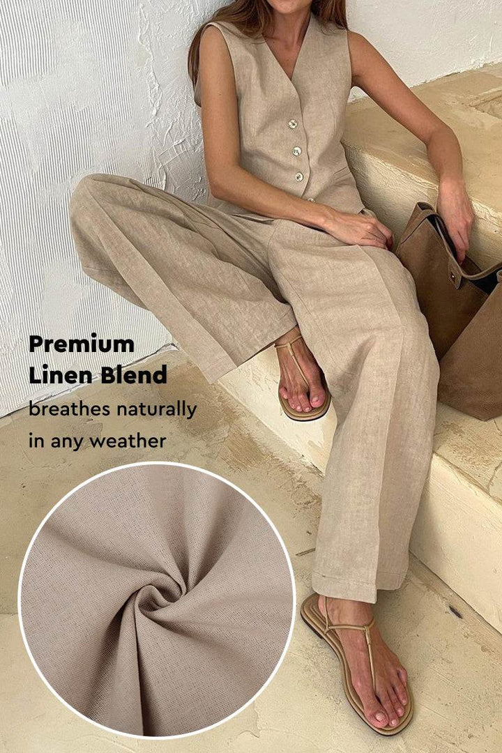 Eco Chic Linen Blend Two-Piece beige image 3 