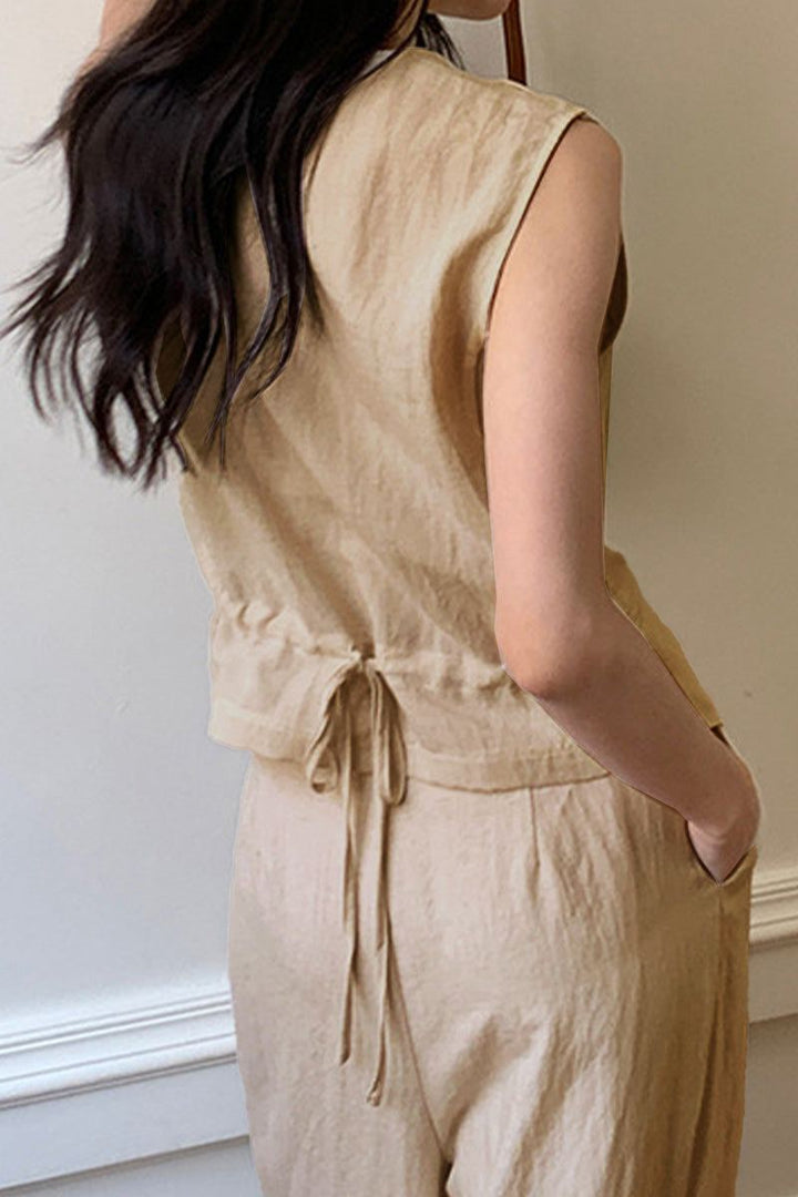 Eco Chic Linen Blend Two-Piece beige image 4 
