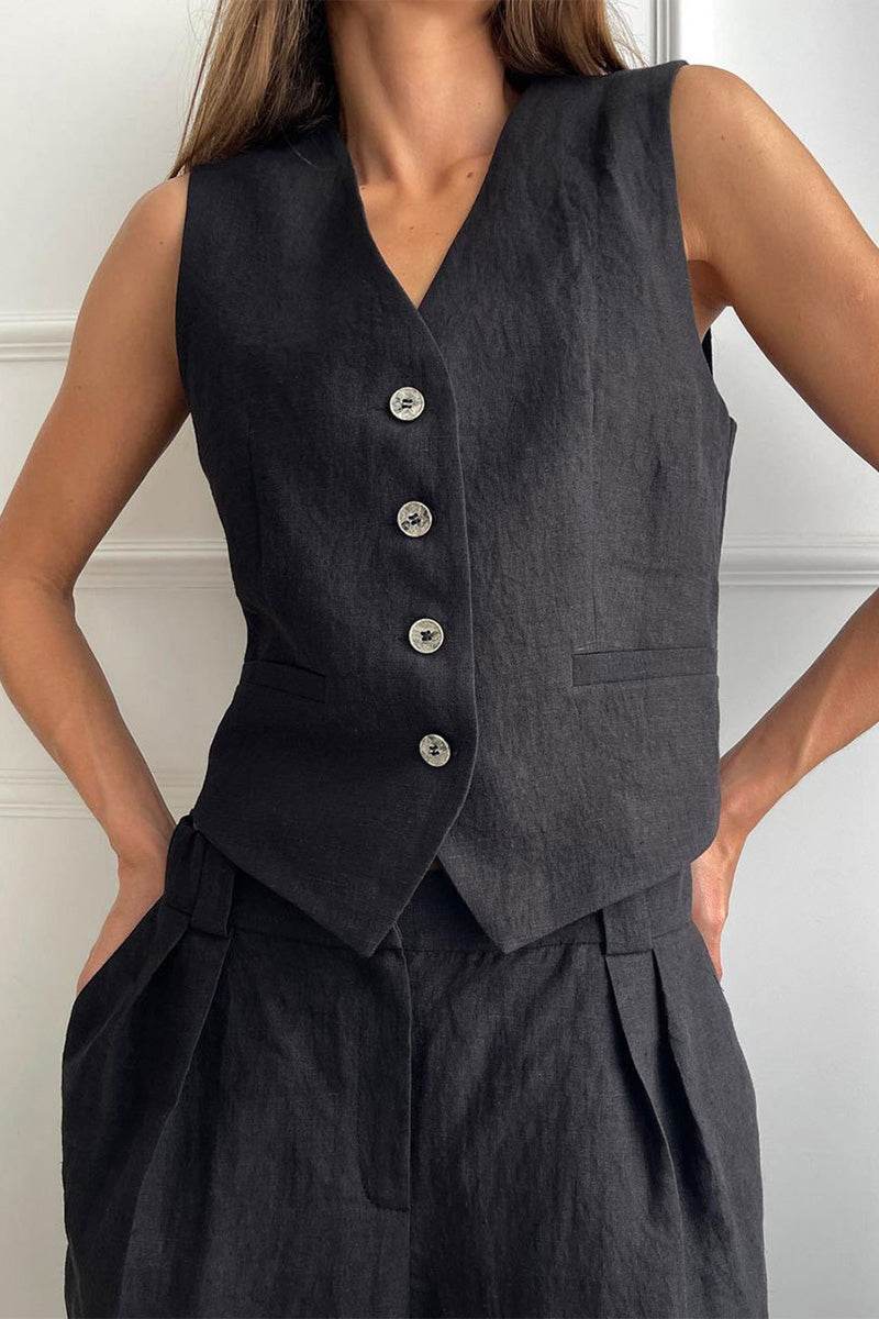 Eco Chic Linen Blend Two-Piece black image 3 