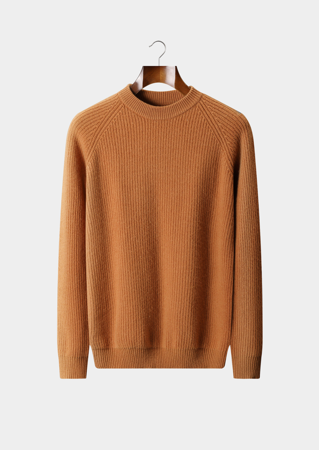Pure Merino Ribbed Raglan Crewneck caramel image 1 #color_caramel