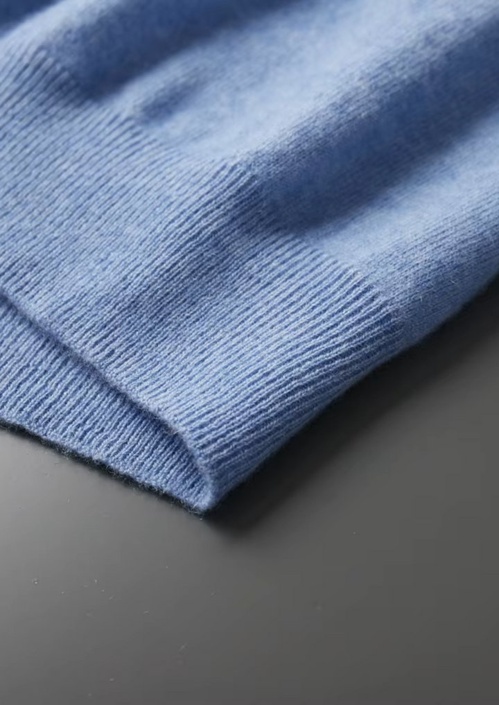 Cashmere Mock Neck T-Shirt light blue image 4 #color_light-blue