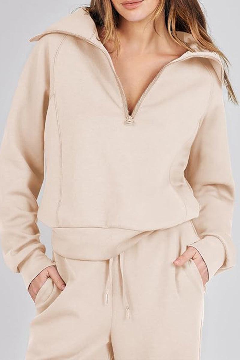 Loungewear Buttersoft Tracksuit Set beige image 4 