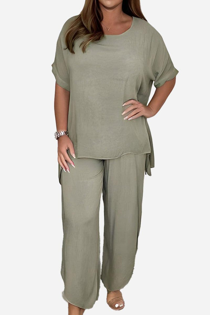 Relaxed Linen-Like Travel 2-Piece Set camel brown image 1 