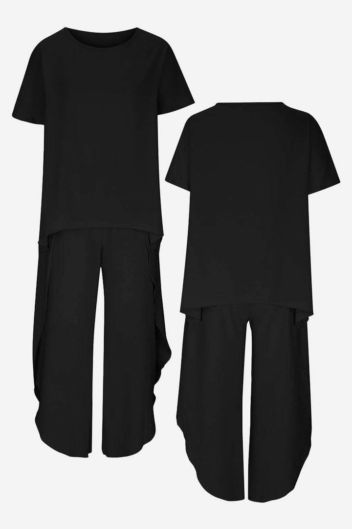 Relaxed Linen-Like Travel 2-Piece Set black image 3 