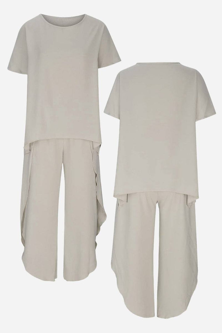 Relaxed Linen-Like Travel 2-Piece Set light gray image 3 